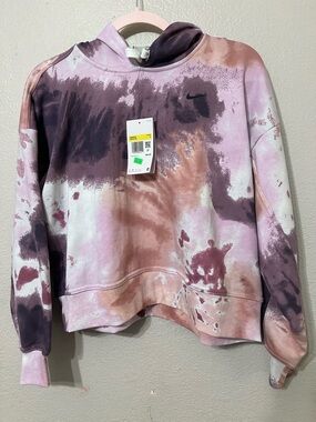 Nike Tie-Dye Pullover Hoodie - Pink, Mauve, Brown